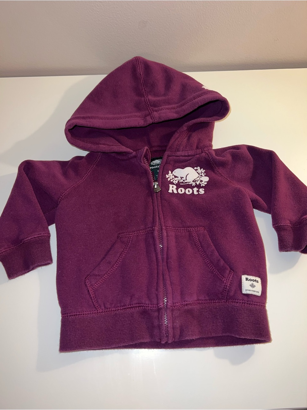 Roots baby small 3-6 months deep purple Full-Zip Hoodie